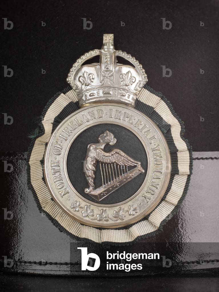 Officers full dress hat worn by Captain H Waring, North of Ireland Imperial Yeomanry, 1906 circa