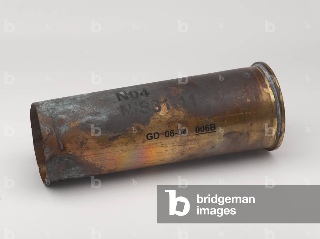 105 mm cartridge fired from an L118 light gun in Afghanistan, 2009 circa (metal)