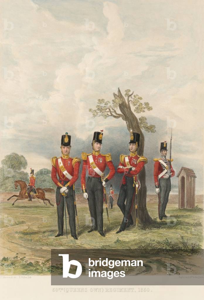 50th (Queens Own) Regiment, 1850 (colour litho)