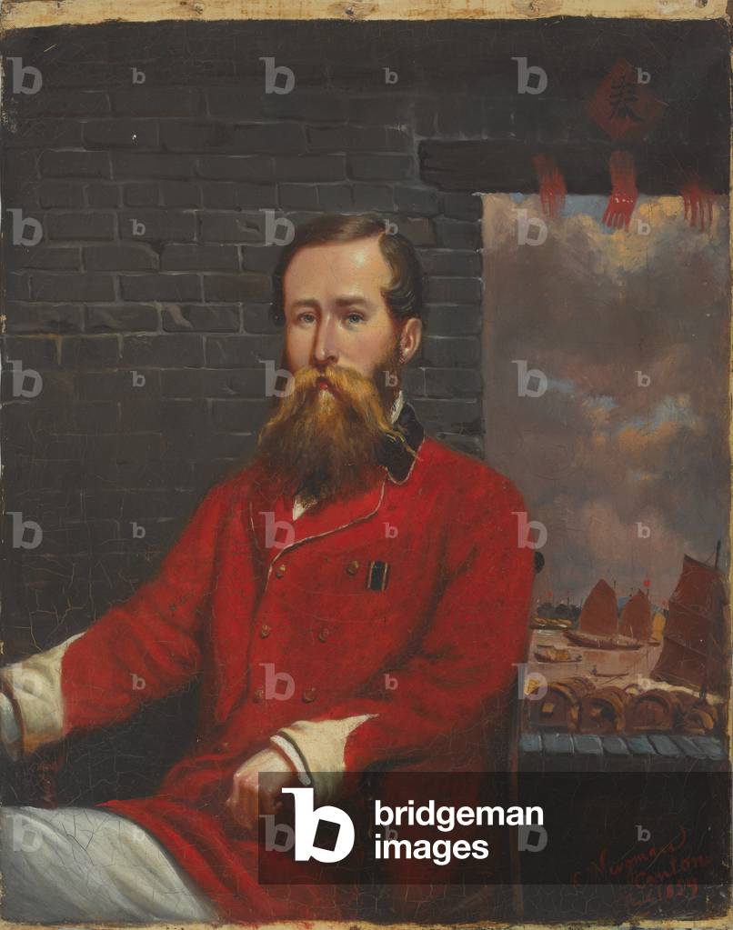 Captain (later Lieutenant-Colonel) Robert Coney Whiting, 70th Bengal Native Infantry, Canton, 1859 (oil on canvas)