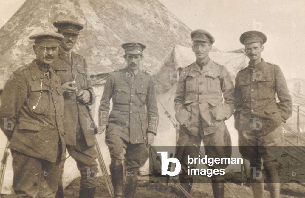Officers of 5th Battalion The Connaught Rangers at Gallipoli, 1915 (b/w photo)