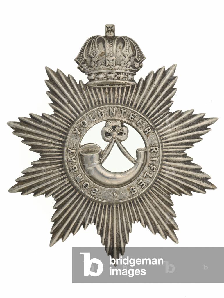 Helmet badge, Bombay Volunteer Rifles, 1877-1901 (metal)
