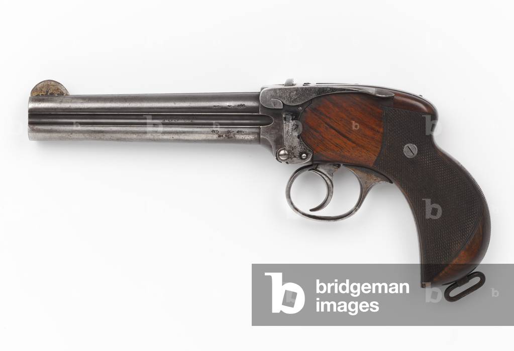 Lancaster .455 inch four-barrelled breechloading pistol, c.1890 (pistol, breechloading, Lancaster, .455 in four-barrelled)