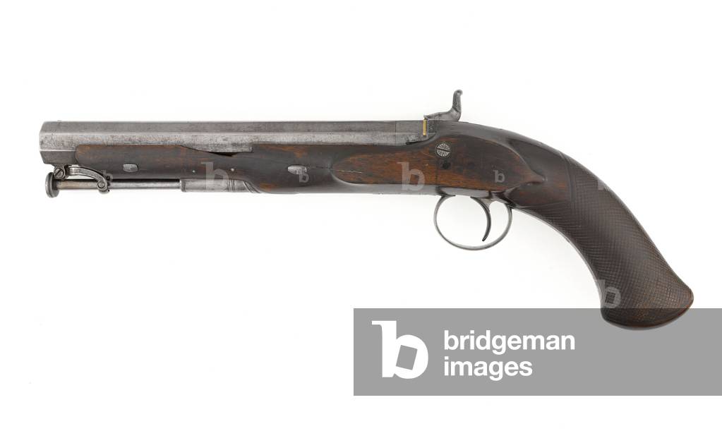 One of a pair of officer's percussion pistols, 14 bore, c.1822 (pistol, flintlock, .75 in pattern 1796)