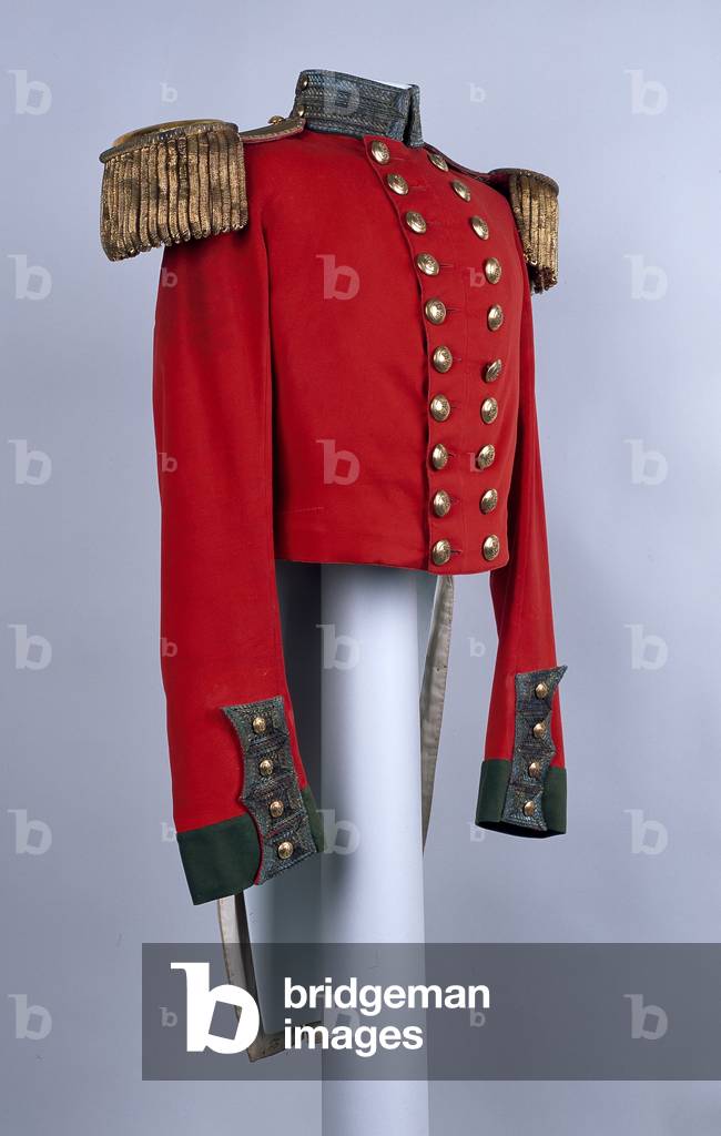 Full dress coatee of Major R B Baker, 39th (Dorsetshire) Regiment of Foot, 1854 circa (fabric)