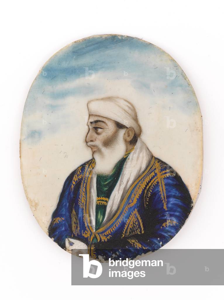 Portrait, probably of Ayodeya Prasad, brother of Dina Nath, 1845 circa (miniature on ivory)