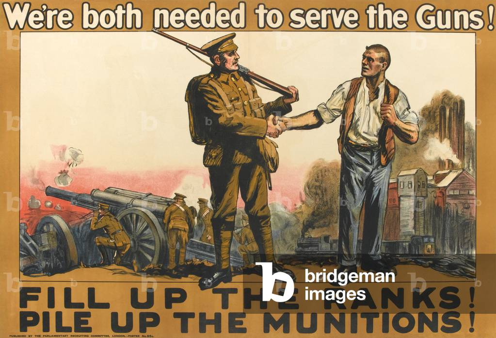 We're both needed to serve the Guns!', 1915 (chromolitho)