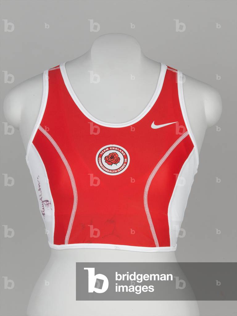 Physical training shirt, Kelly Holmes, England Commonwealth Games Team, 1998 (fabric)
