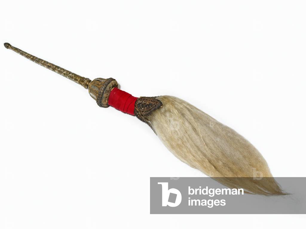 Fly whisk from Bahadur Shahs palace, Delhi, 1857 circa (silver and yak hair)
