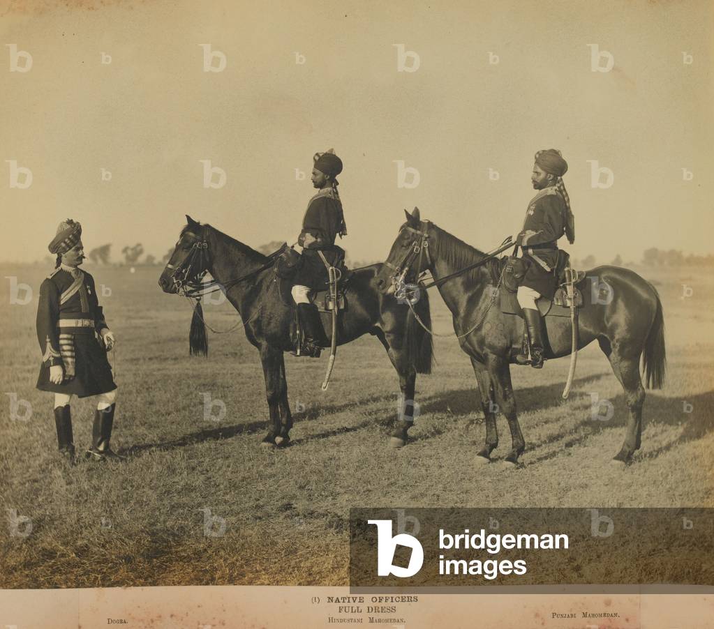 Native officers in full dress, 1903 circa (b/w photo)