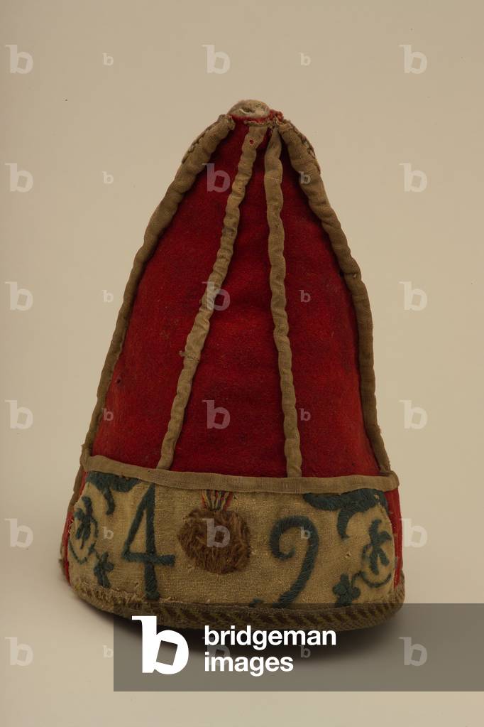 Other ranks grenadier cap, 49th Regiment of Foot, 1751 circa (wool and embroidery)