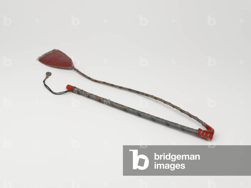 Riding whip, 1854 (leather and metal)
