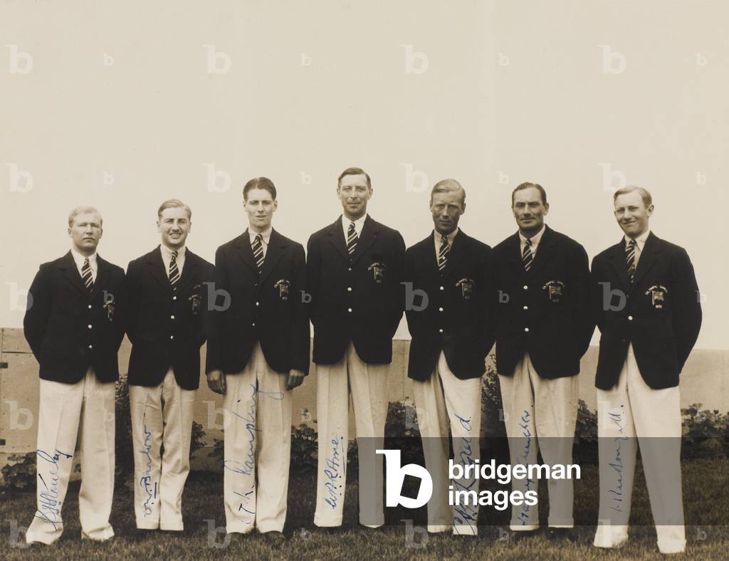 Photograph showing army members of the British Olympic team, Olympic Games, Los Angeles, 1932 (b/w photo)