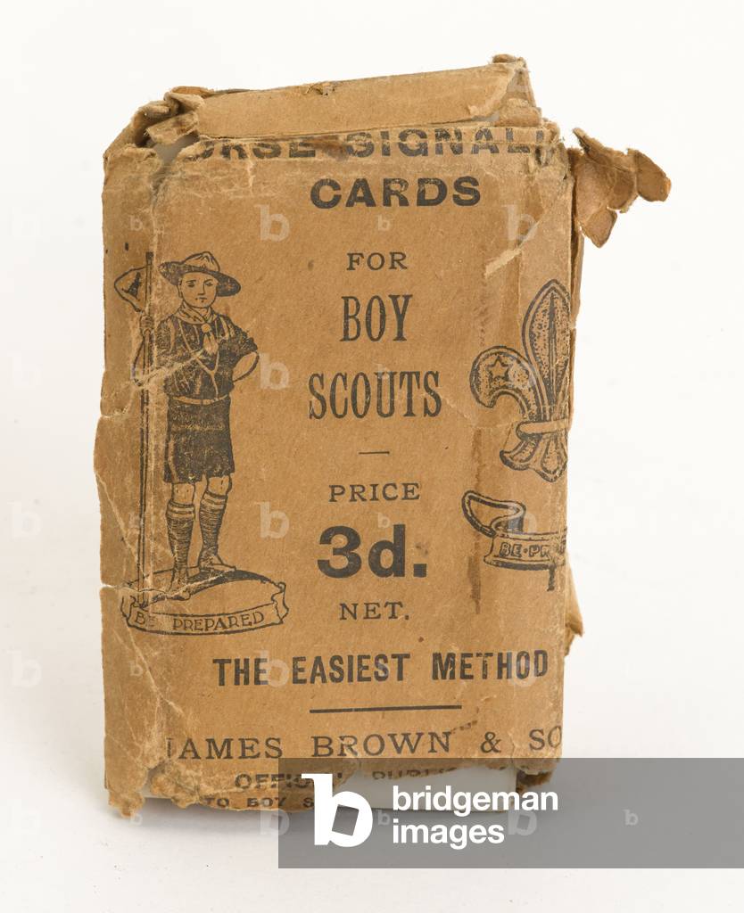 Morse signalling playing cards for Boy Scouts, 1918 circa (litho)