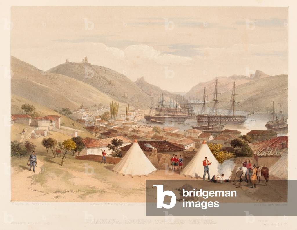 Balaklava looking towards the Sea, 1855 (coloured lithograph)