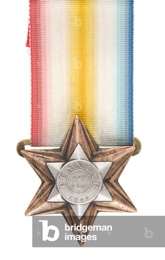 Gwalior Star 1843 awarded to Private Thomas Down, 1st Battalion, 3rd (The East Kent) Regiment of Foot (The Buffs) (metal)