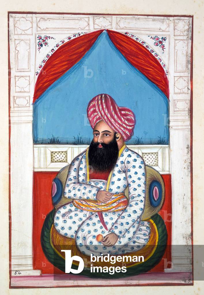 Shah Ayub Shah Padishah, from 'The Kingdom of the Punjab, its Rulers and Chiefs, volume II', a volume of 30 watercolour studies by an unidentified Indian artist, c.1840 (w/c on paper)