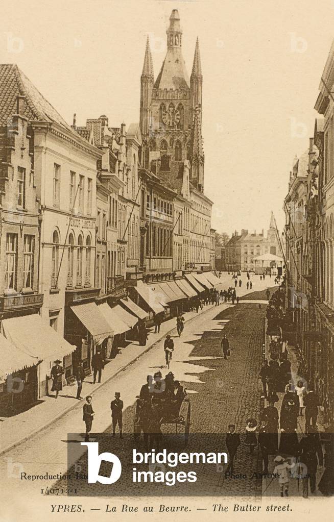 The Rue au Buerre, Ypres (b/w photo)