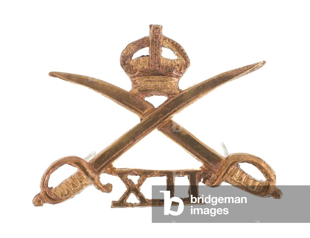 Collar badge, officer, 12th Cavalry, 1901-1922 (metal)