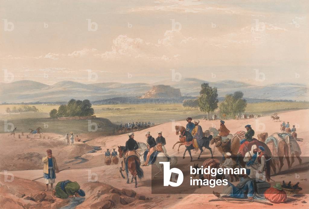 The Approach to the Fortress of Kwettah [sic], c.1839 (lithograph, tinted)