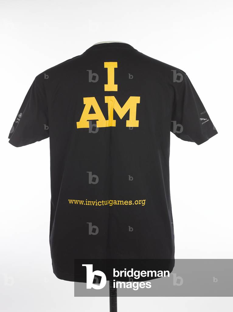 Promotional t-shirt advertising the inaugural Invictus Games, 2014 (fabric)