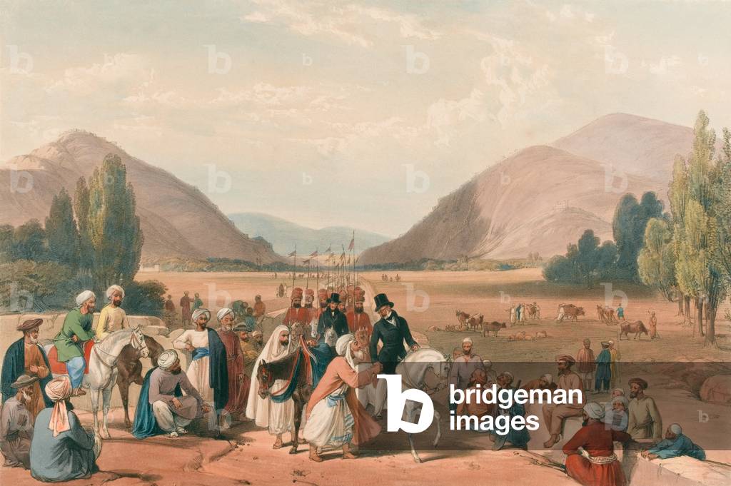 Entrance into Caubul from Killa-Kazee [sic], c.1840 (lithograph, tinted)