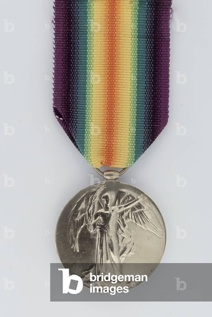 Allied Victory Medal 1914-19 awarded to Private W Guest, New Zealand Mounted Rifles and New Zealand Expeditionary Force
 (metal)
