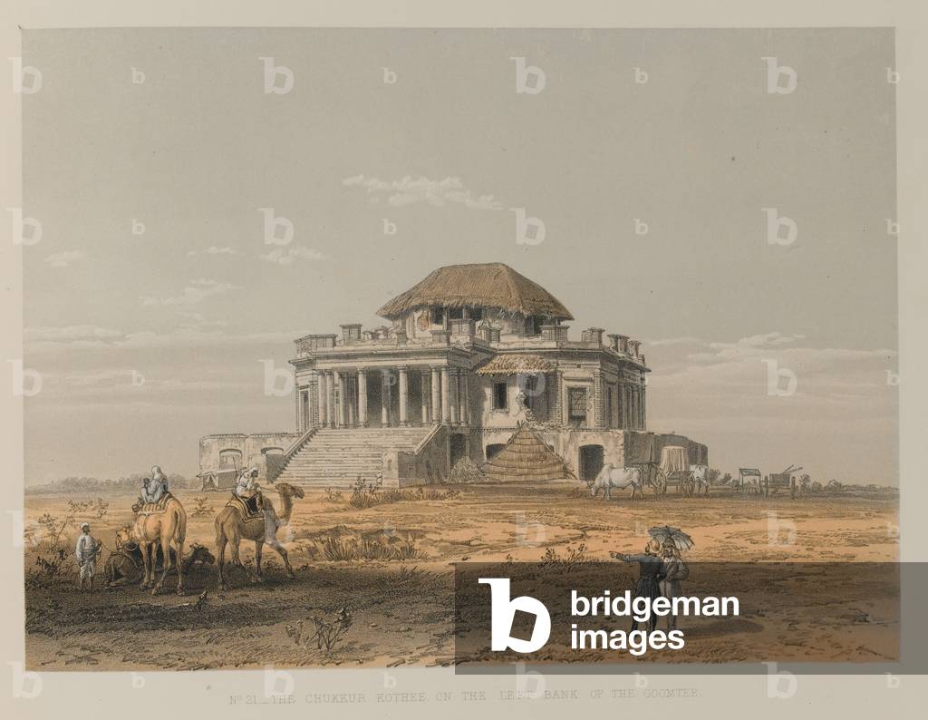 The Chukkur Kothee on the Left Bank of the Goomtee, 1858 circa (litho)