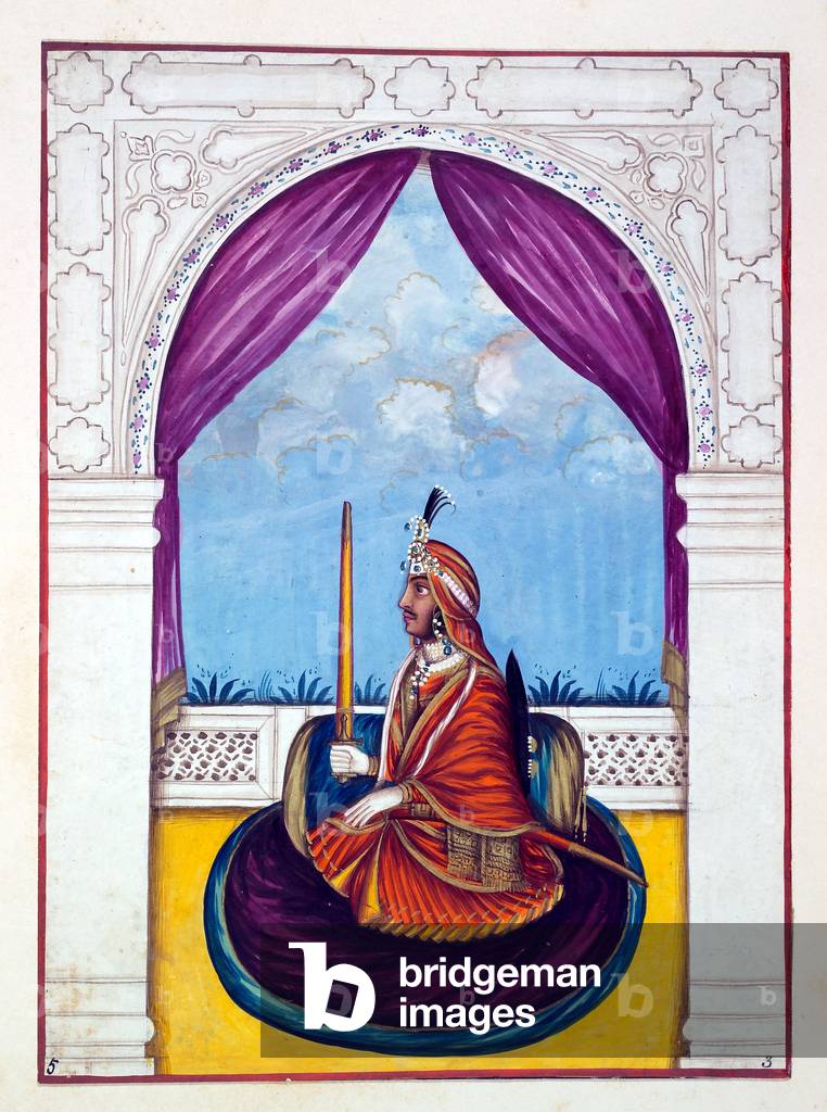 Maharajah Nao Nihal Singh, from 'The Kingdom of the Punjab, its Rulers and Chiefs, volume I', a volume of 27 watercolour studies by an unidentified Indian artist, c.1840 (w/c on paper)
