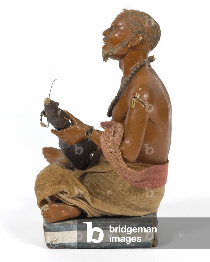 Bajae Wallah, Street Musician, terracotta figurine, India, c.1880 (statuette)