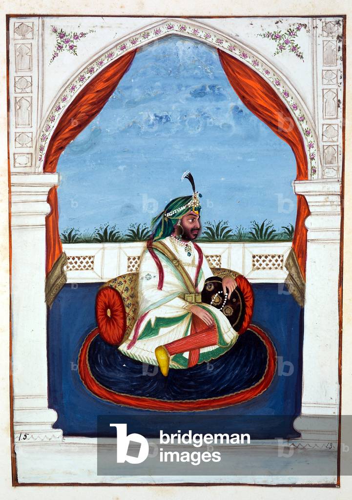 Rajah Lal Singh, from 'The Kingdom of the Punjab, its Rulers and Chiefs, volume I', a volume of 27 watercolour studies by an unidentified Indian artist, c.1840 (w/c on paper)