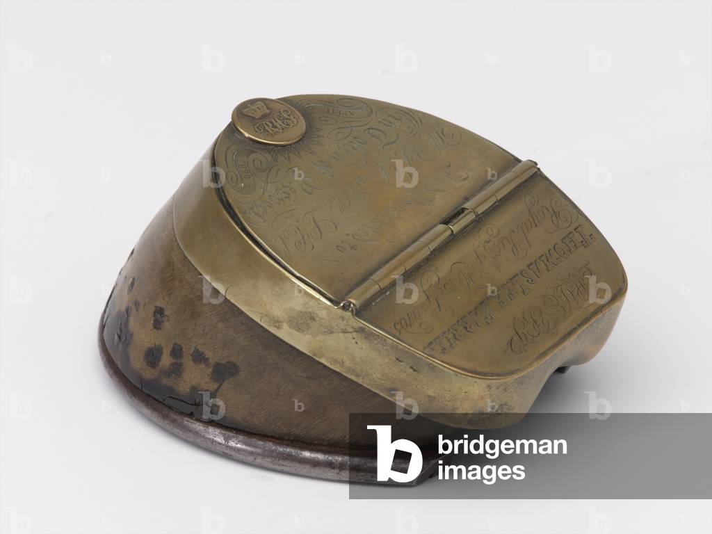 Horses hoof inkwell belonging to Captain William Tyrwhitt Drake, Royal Horse Guards, c.1829 (inkwell, horse hoof)