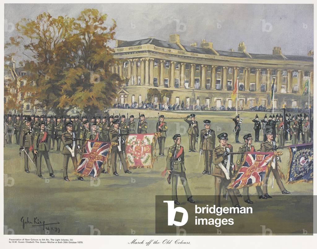 March off the Old Colours, 1979 (colour litho)