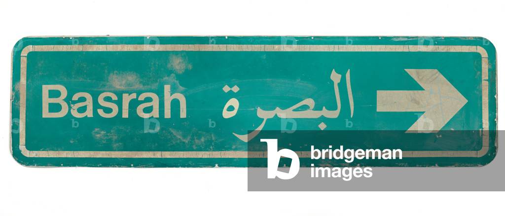 Road Sign, City of  Basra, Iraq, 2003 (metal)