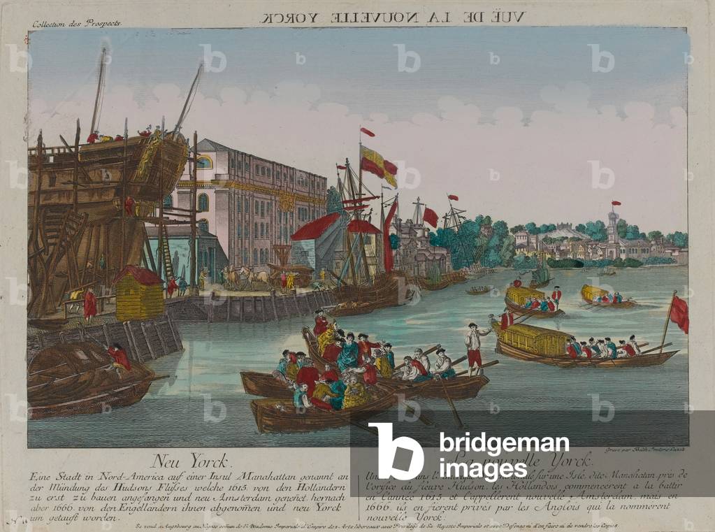 Vue de la Nouvelle Yorck, 1776 circa (engraving, coloured)