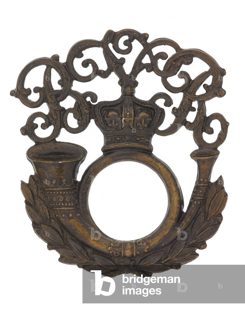 Helmet badge, Bangalore Rifle Volunteers, 1868-1901 (brass)