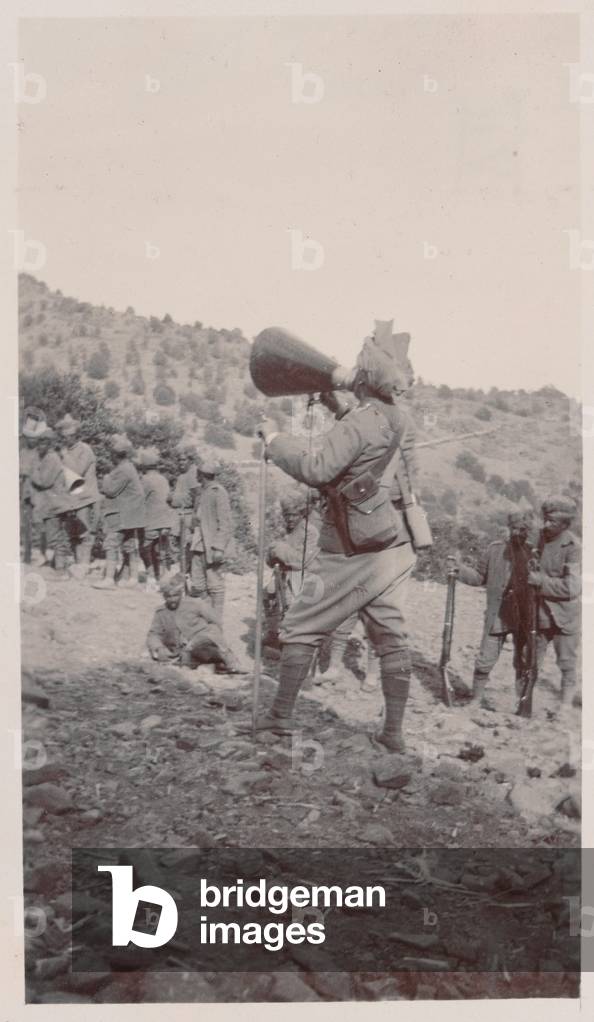 52nd Sikhs (Frontier Force) during operations in Waziristan, 1902 (b/w photo)