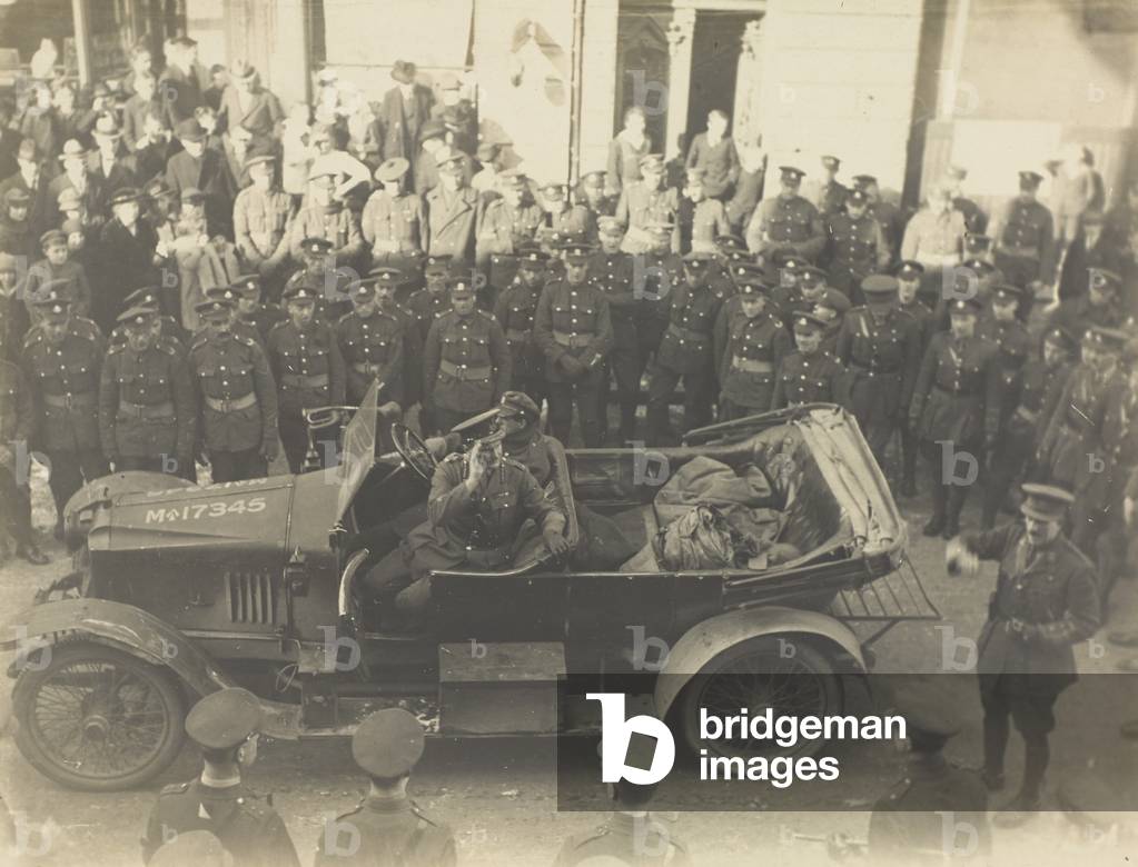 Brigadier General Freyberg bidding farewell to 88th Infantry Brigade 29th Division, Army of the Rhine, 1919 (b/w photo)
