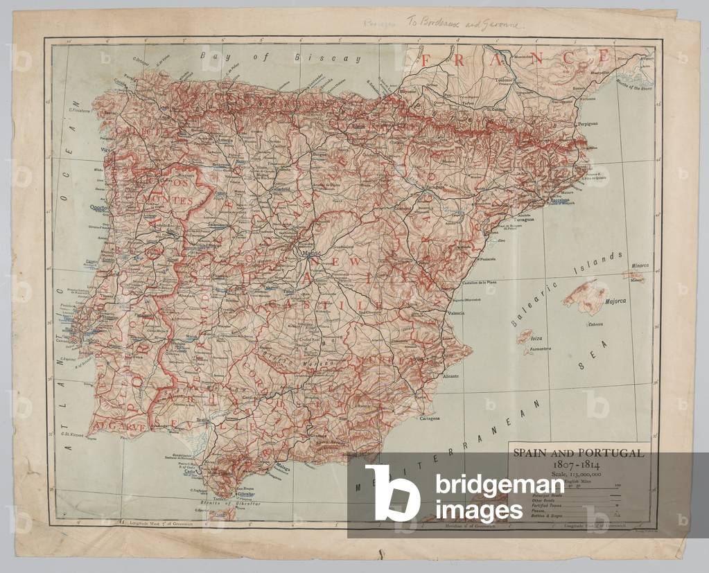 Spain and Portugal, 1807-14 (coloured engraving)