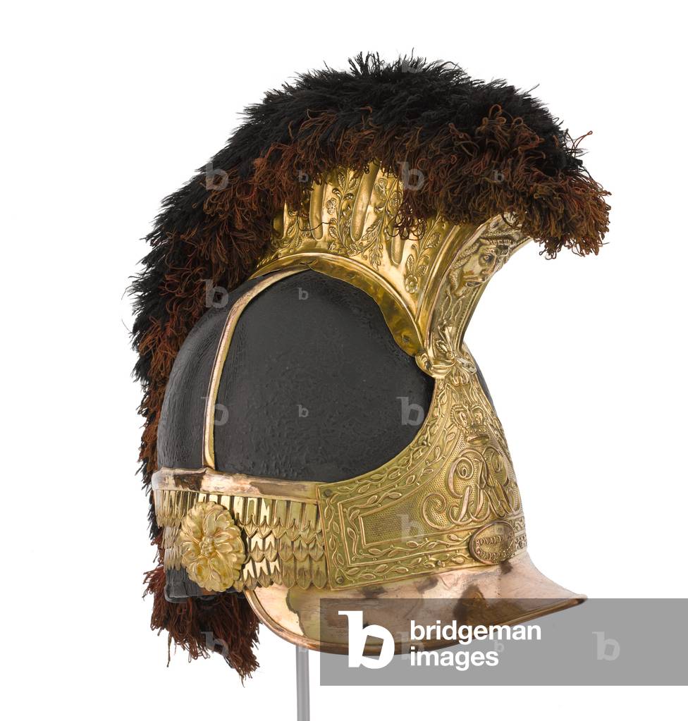 Officers helmet worn by Captain William Tyrwhitt Drake, Royal Regiment of Horse Guards, 1815 circa