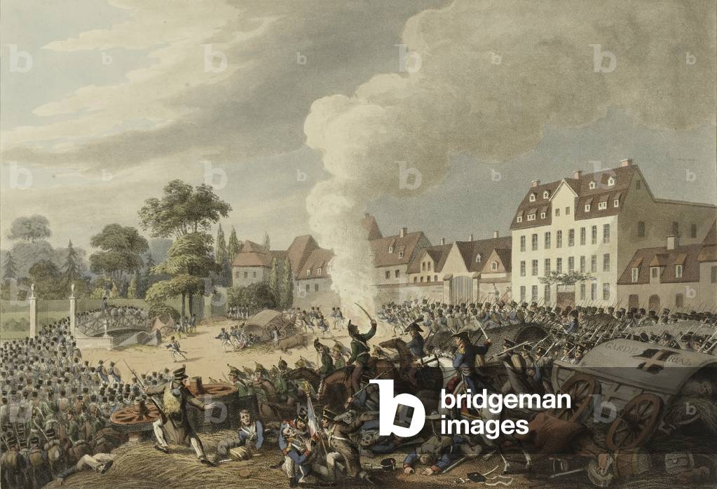Battle of Leipzig, 16-19 October 1813, from 'An illustrated record of important events in the Annals of Europe during the years 1812, 1813, 1814 & 1815', 1815 (colour aquatint)