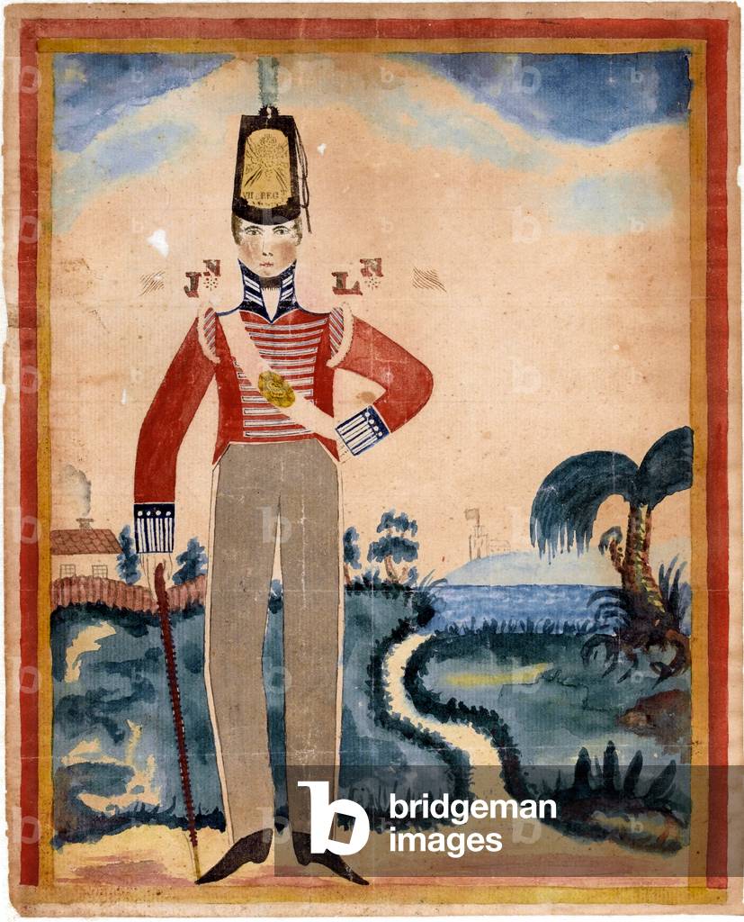 A private of the 7th Regiment of Foot (Royal Fusiliers) in the Caribbean, 1805 circa (w/c)
