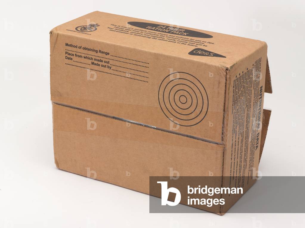 Cardboard box ration pack, menu two, 2013 (cardboard)