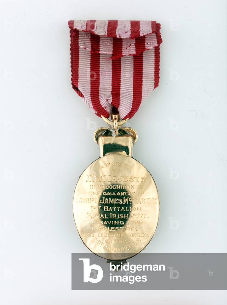 Albert Medal in Gold, awarded to Corporal James Mc Carthy, 1st Battalion, Royal Irish Regiment, 24 January 1918
 (metal)