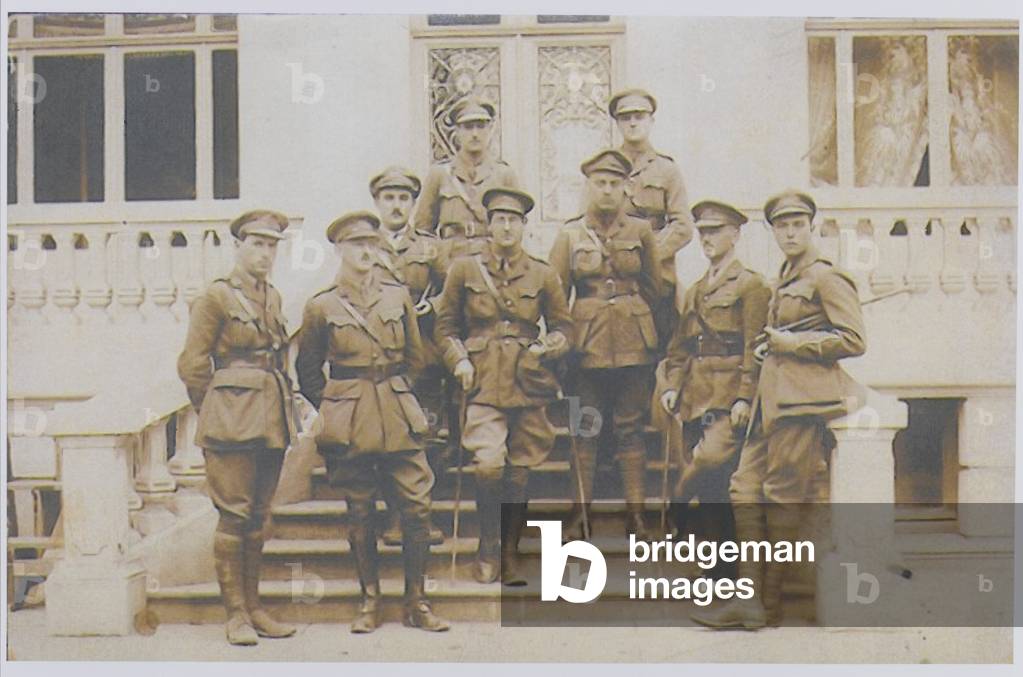 Officers of B Coy, 4th Bn Duke of Cambridge's Own (Middlesex Regiment), 26 June 1916 (b/w photo)