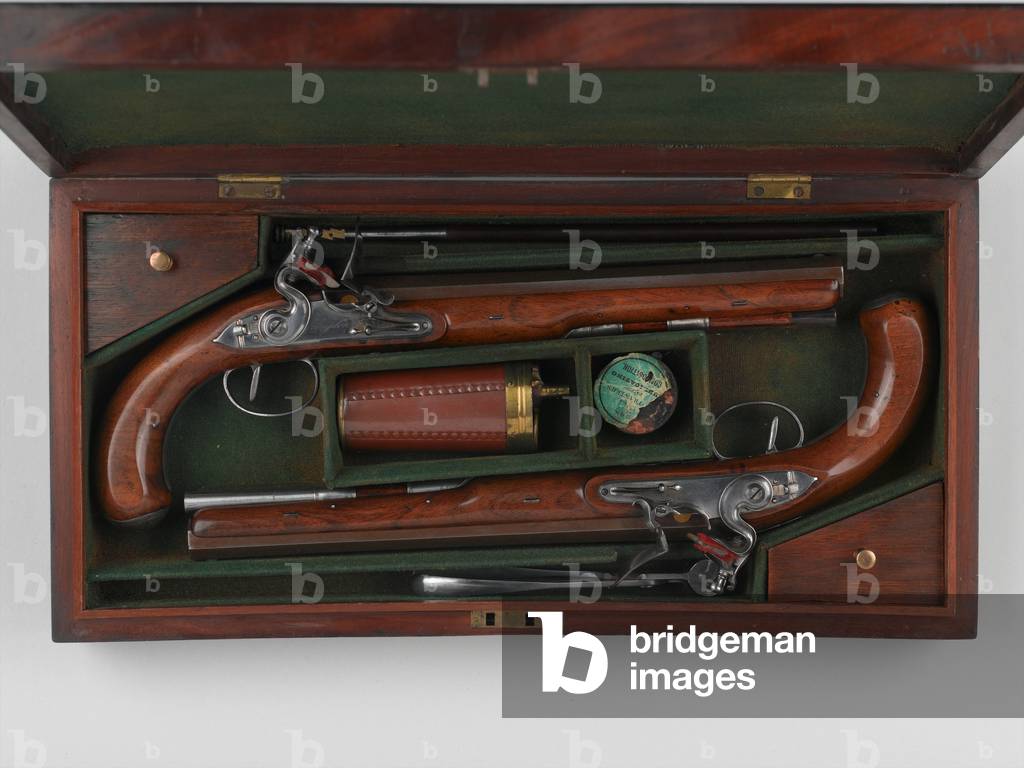 Pair of flintlock duelling pistols by Wogden, 1780 circa