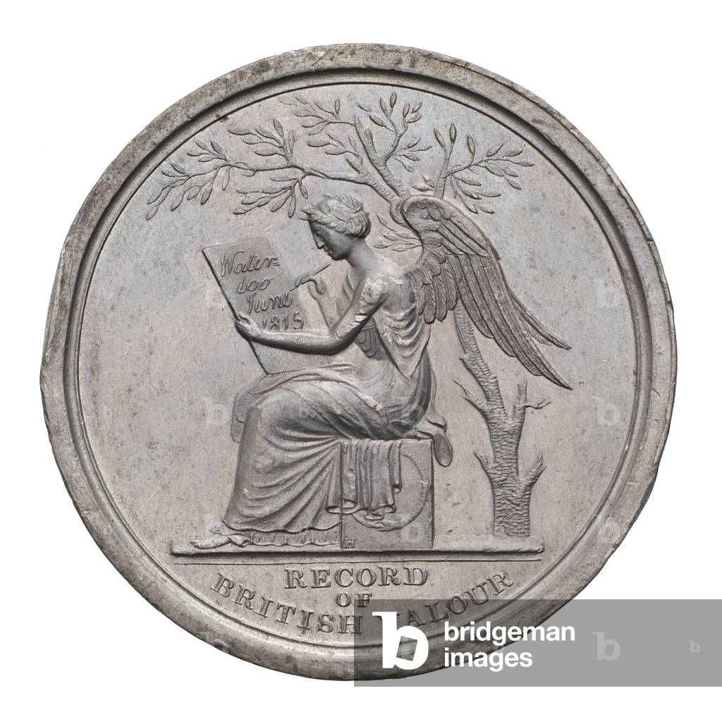Medal commemorating the Duke of Wellington and victory at Waterloo, 1815 (white metal)