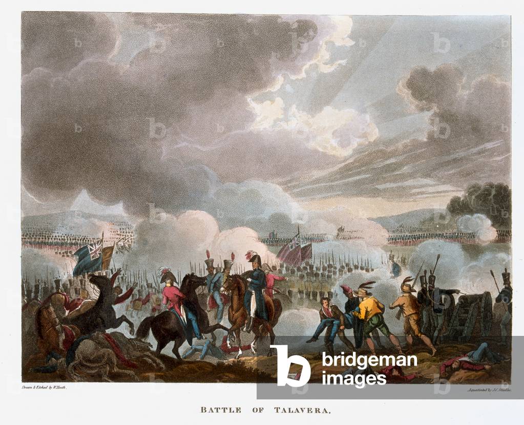 Battle of Talavera, 1809 (aquatint)