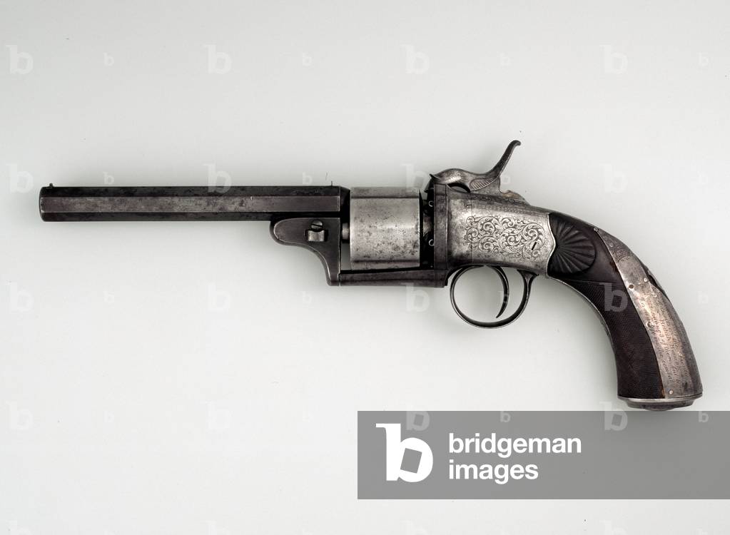 Witton and Daw and Co .45 inch percussion revolver, 6 chambers 1851-62 circa