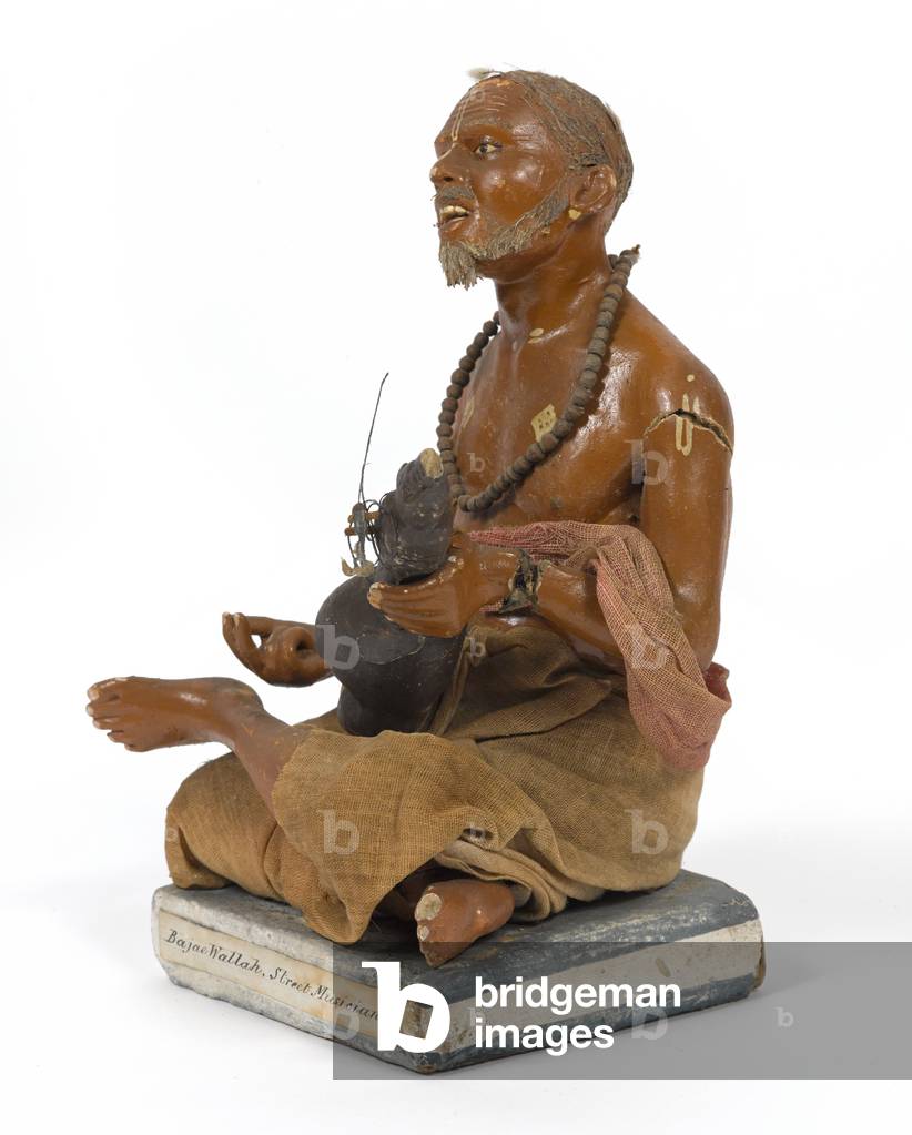 Bajae Wallah, Street Musician, terracotta figurine, India, c.1880 (statuette)